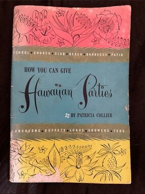 Vintage Hawaiian Parties Recipe & Entertaining Guide - Pink/Blue/Yellow